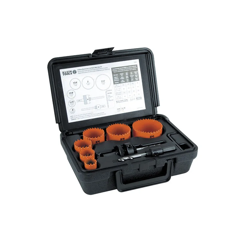 KLEIN 31902 Bi-Metal Hole Saw Kit, 8-Piece