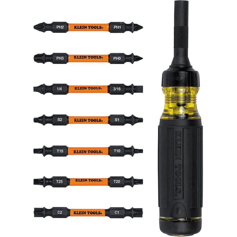 KLEIN 32315HD 15-in-1 Ratcheting Impact-Rated Multi-Bit Torsion Zone Screwdriver