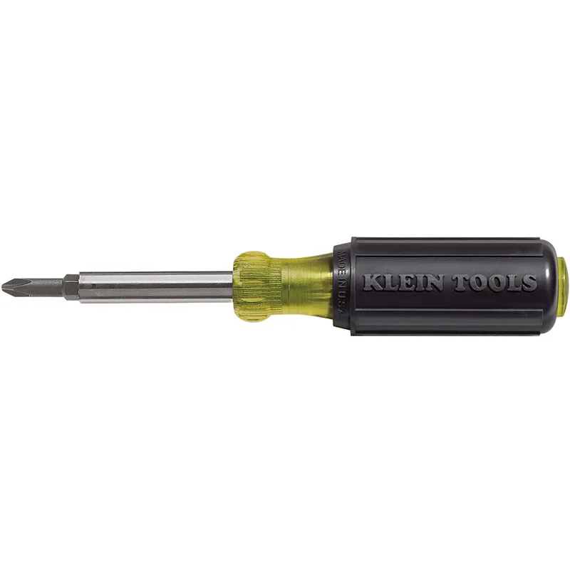 KLEIN 32476 Multi-Bit Screwdriver / Nut Driver, 5-in-1, Phillips, Slotted Bits