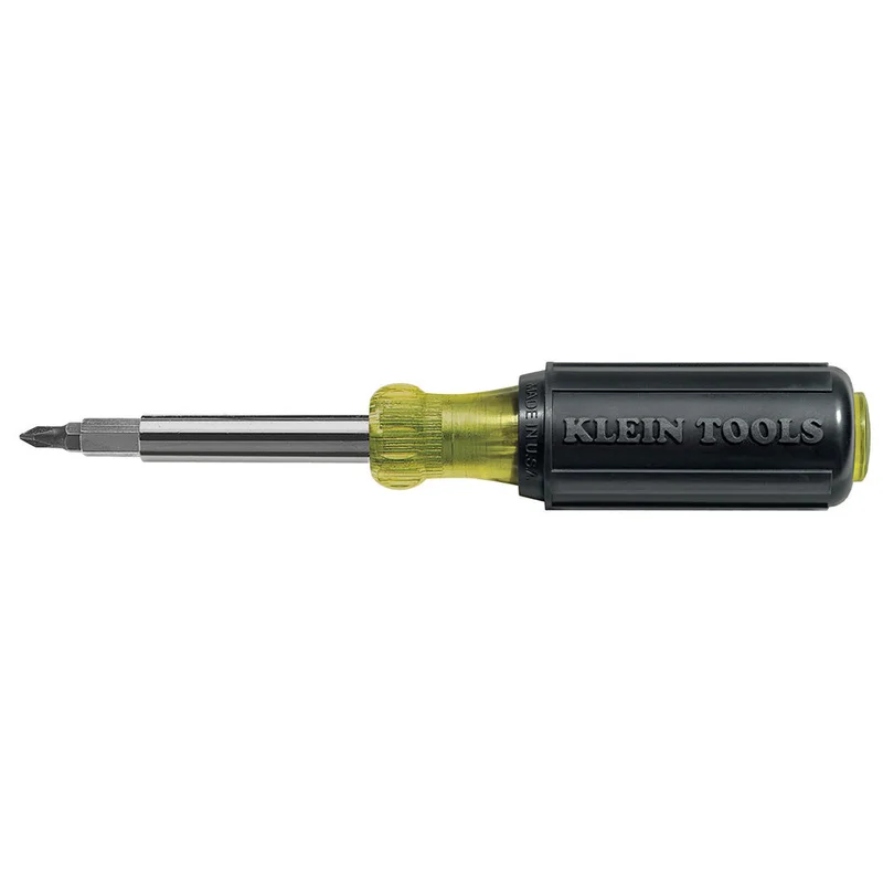 KLEIN 32477 Multi-Bit Screwdriver / Nut Driver, 10-in-1, Phillips, Slotted Bits