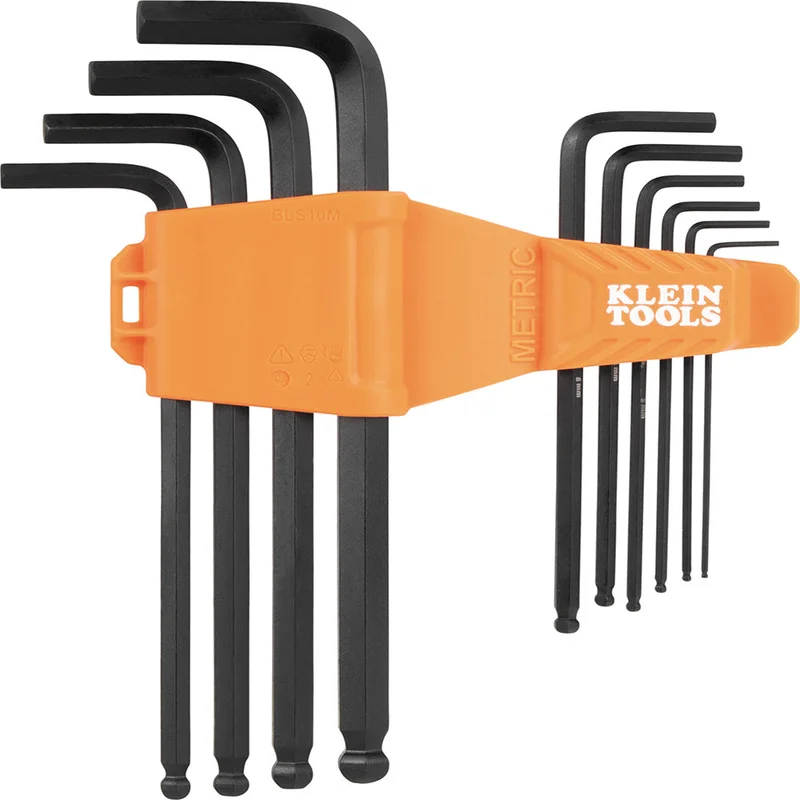 KLEIN BLS10M 10 PIECE BALL END HEX KEY SET