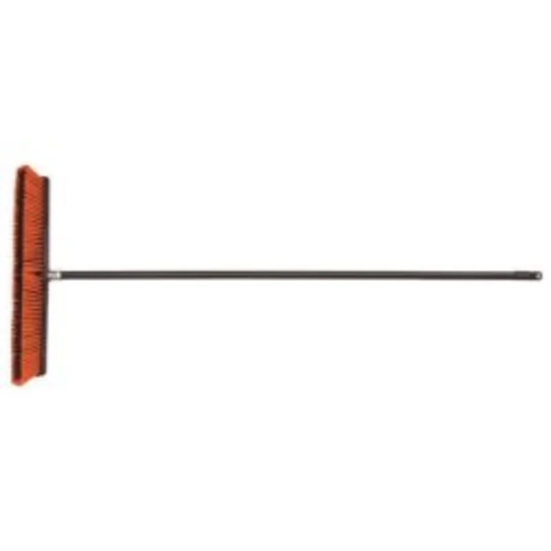 Laitner Brush 24" Indoor & Outdoor Push Broom for Multipurpose, Orange/Maroon on Black Pol