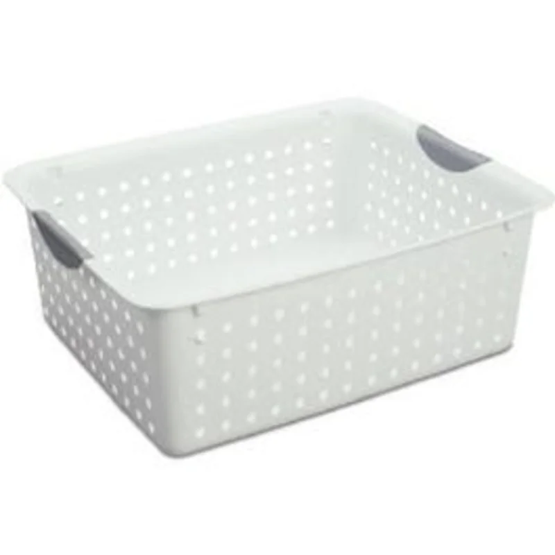 Large Ultra Basket. White with Gray Inserts in Handles