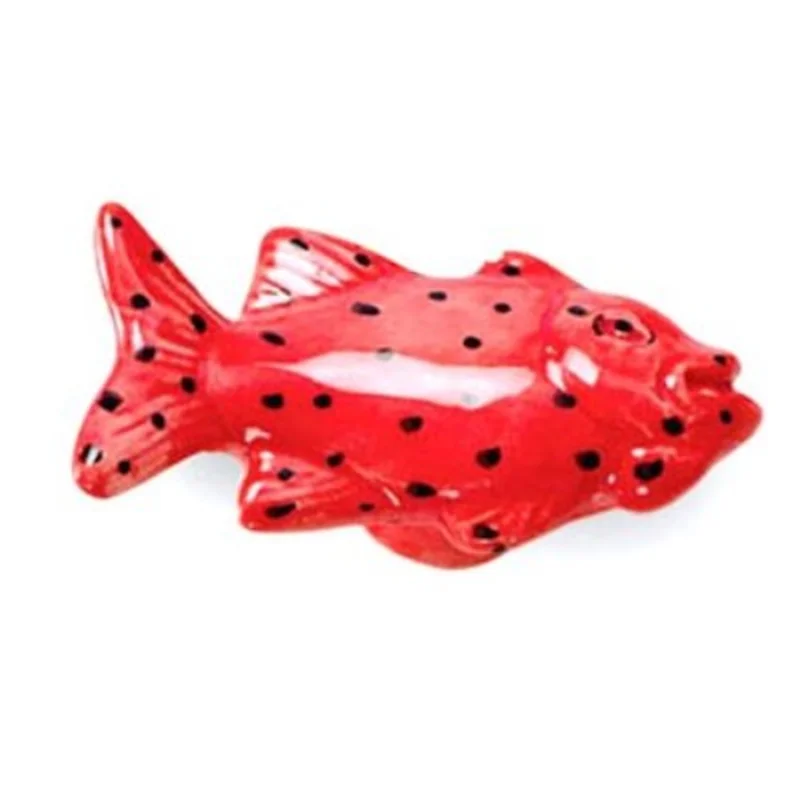 Laurey Fish 2 3/8" Red and Black Novelty Right-facing Fish Drawer Knob 09101