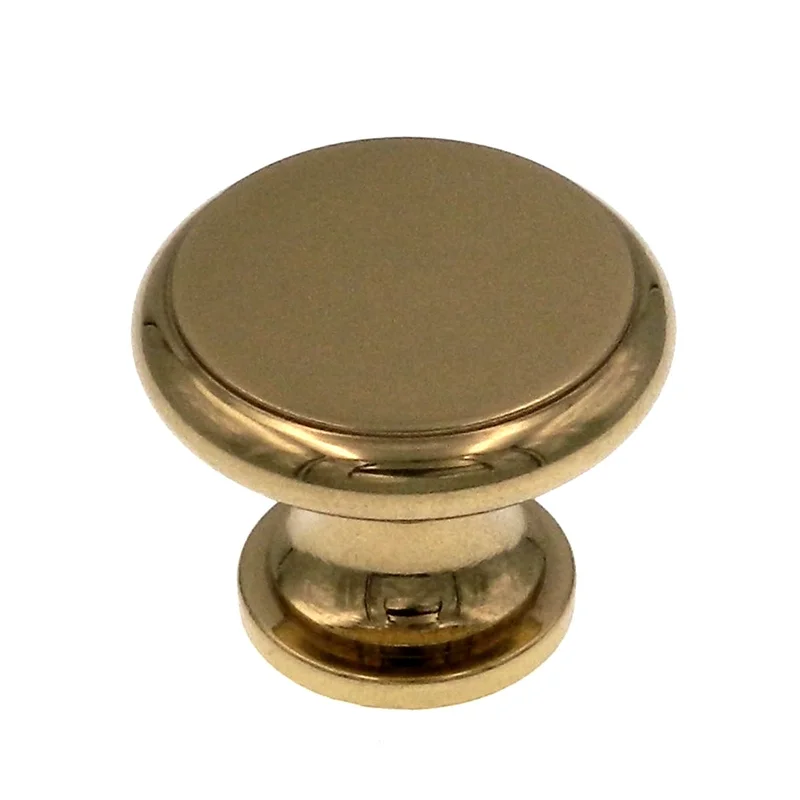 Laurey  Polished Brass Round Flat-Top 1 1/4" Solid Brass Cabinet Knob 42801