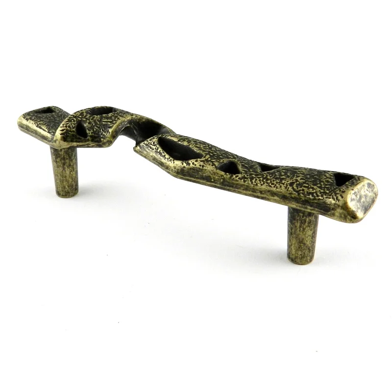 Laurey South Beach Antique Brass Twist Cabinet 3"cc Handle Pull 71305