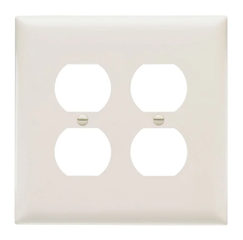Legrand Pass & Seymour TradeMaster Jumbo 2-Gang Nylon Wall Plate, 2 Duplex Receptacle Openings, Light Almond Light Almond