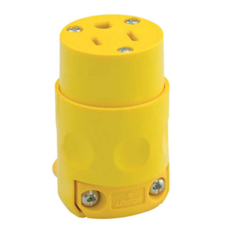 Leviton 15 Amp, 125 Volt, NEMA 5-15R, 2Pole, 3Wire Connector, Straight Blade - Yellow Yellow