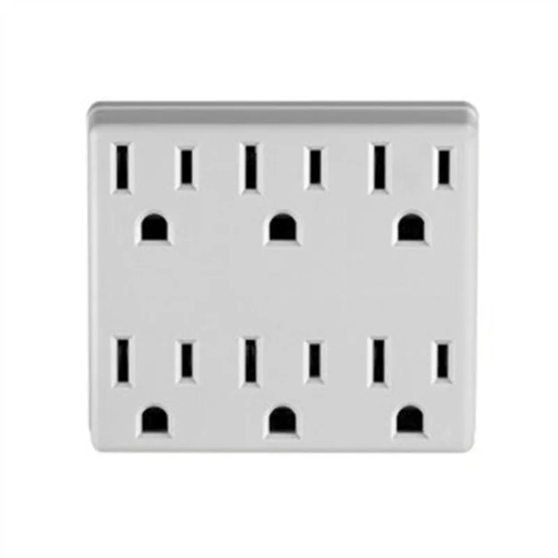 Leviton Indoor 15 Amp, 125 Volt, 3-Wire Horizontal Grounded Adapter - White White