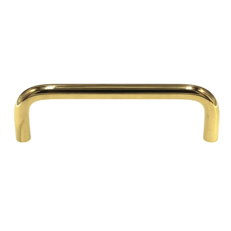 Liberty Polished Brass 3 3/4" (96mm) Ctr. Smooth Cabinet Wire Pull P604B6-PB