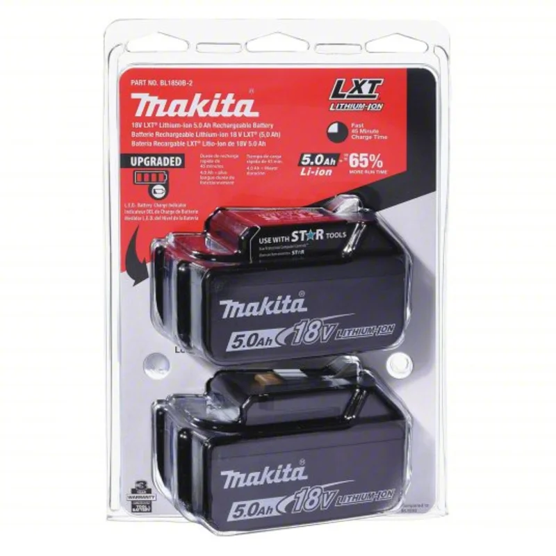 Makita BL1850B-2 18V LXT LithiumIon 5.0Ah Battery, 2/pk
