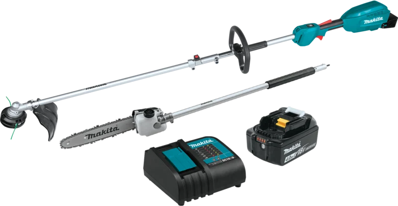 Makita XUX02SM1X4 18V LXT BL PowerHead Kit w/ StringTrimmer, PoleSaw XUX02SM1X4
