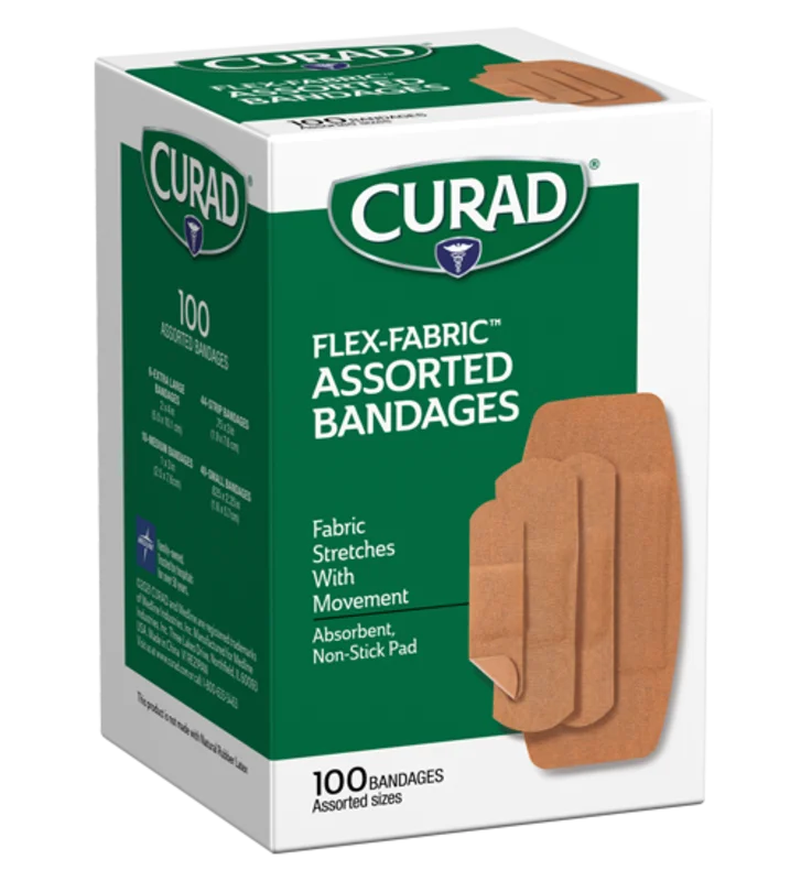 Medline Flex-Fabric Bandages, Assorted, 100 count