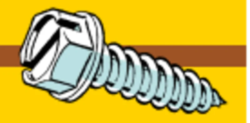 Midwest Fastener Slotted Hex Washer Sheet Metal Screws #6 x 1"