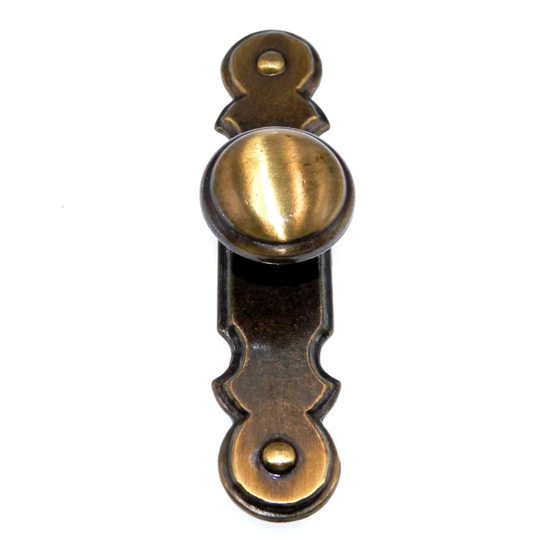 National Lock Company Brass 1 1/8" Furniture Knob with 4 3/8" Backplate 6211-4A