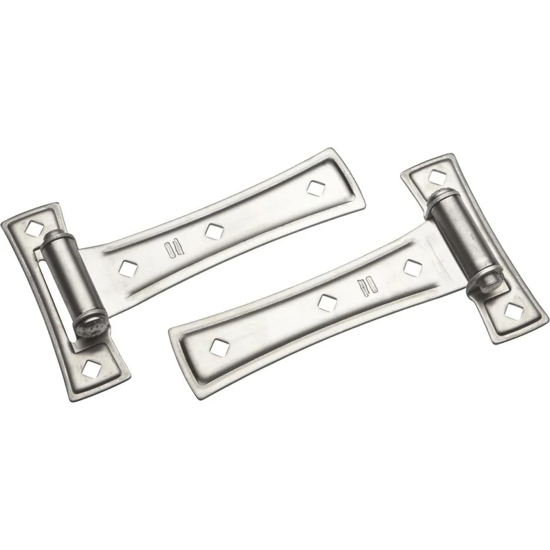 National Satin Nickel 7 In. Steel Contempory Tee Hinge, (2-Pack)