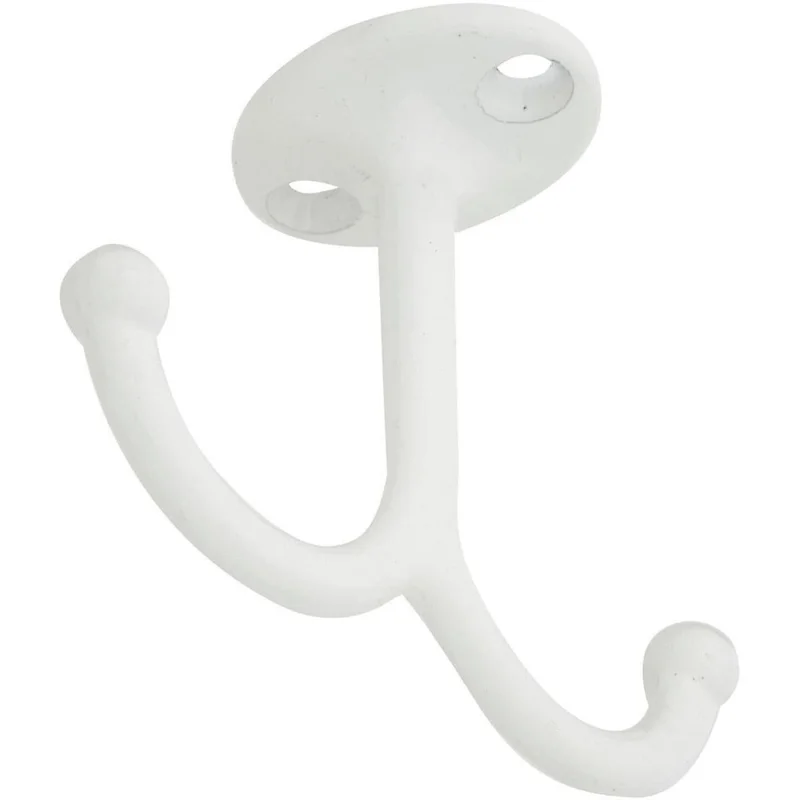 National White Undershelf Wardrobe Hook, 2 per Card