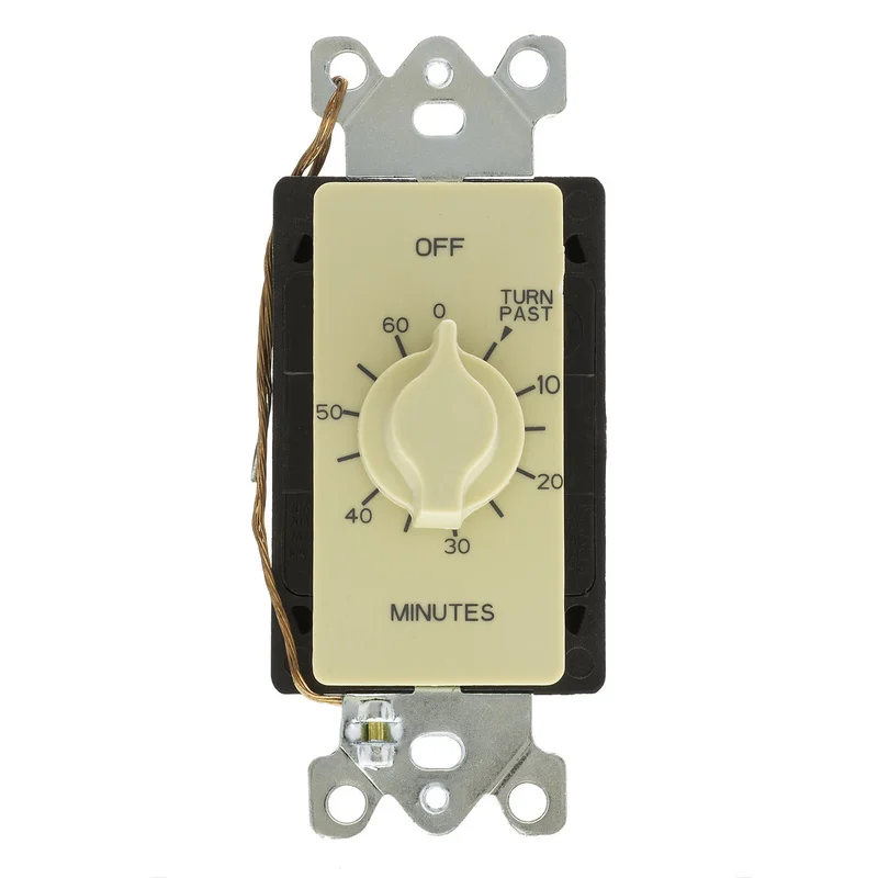 NSI Industries 60 Minute In-Wall Twist Timer, Ivory Faceplate Ivory