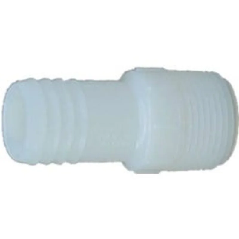 Nylon Male Pipe Thread Insert Adapter, White, 1/2-In. MIP