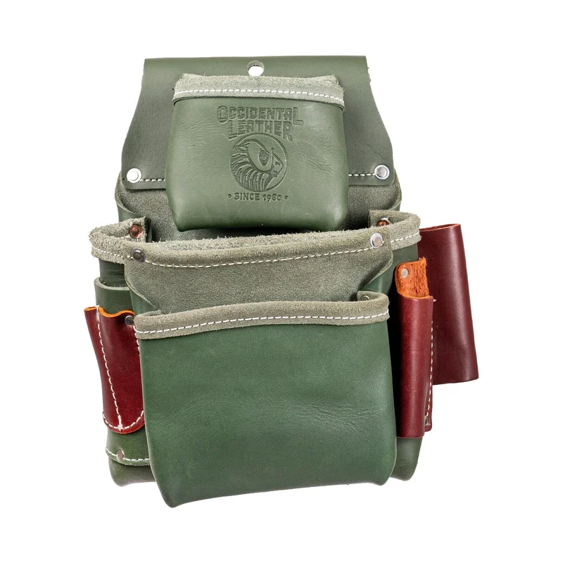 OCCIDENTAL LEATHER G5060 3 POUCH PRO FASTENER BAG - GREEN