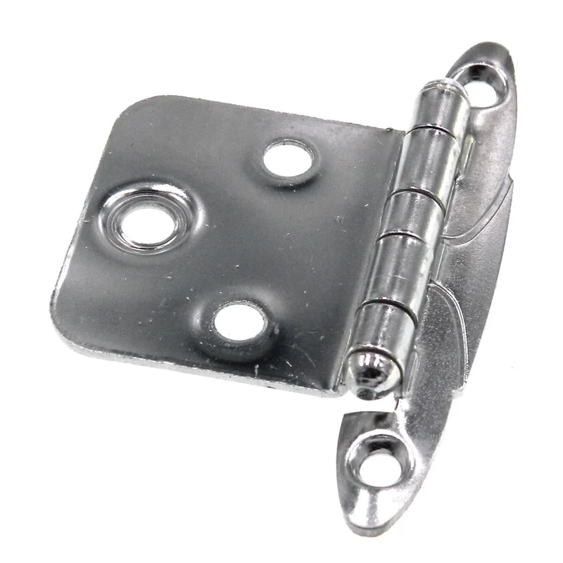 Pair Ajax Chrome Flush Overlay Bullet Tip Hinge Face Mount Non Self-Closing 551-26