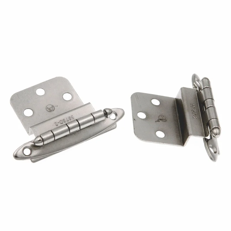 Pair Amerock 3/8" Inset Hinge Satin Nickel Face Mount Free Swinging BPR3417G10