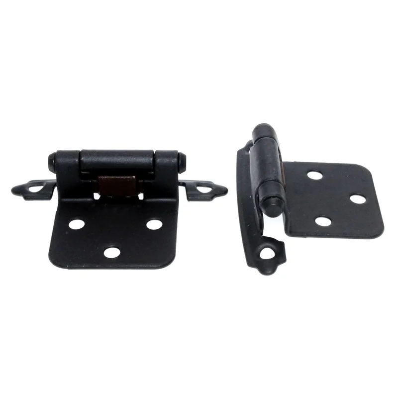 Pair Amerock Black Variable Overlay Face Mount Cabinet Hinges BPR3429FB