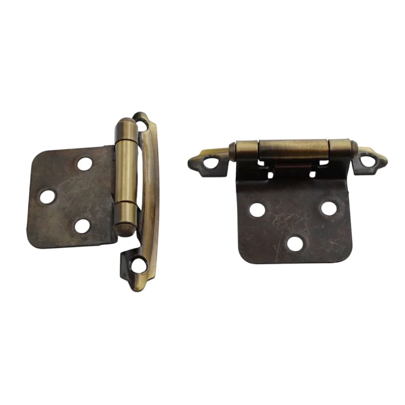 Pair Amerock BPR3429AE Antique English Variable Overlay Cabinet Hinges