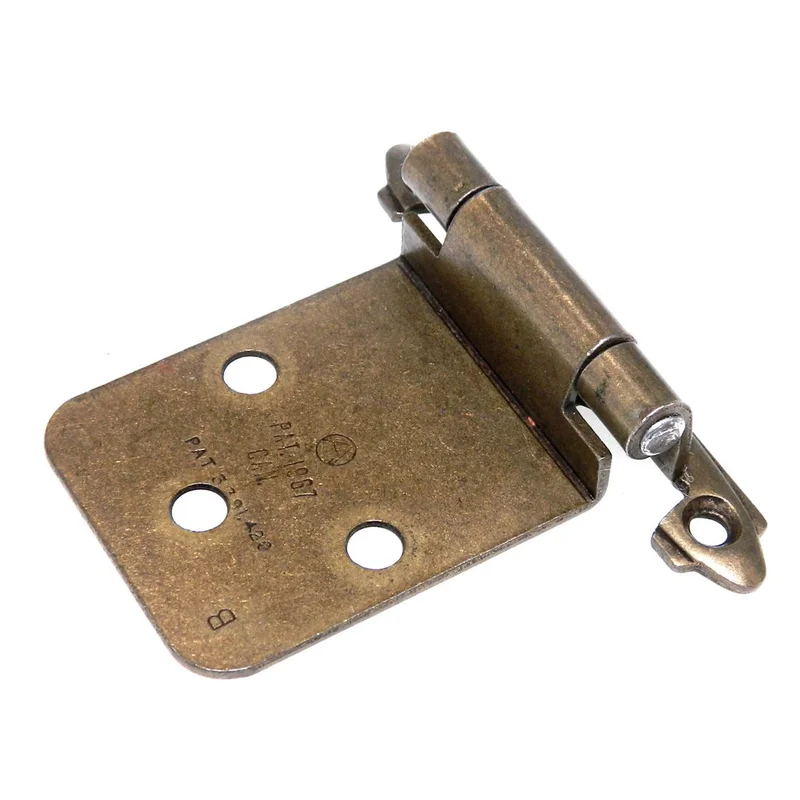 Pair Amerock Brass Face Mount Variable Overlay Hinges Long Door Wing BP7640-BB