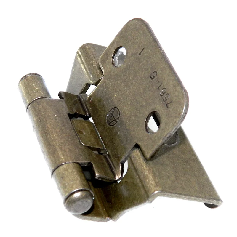 Pair Amerock Burnished Brass Full Wrap Hinges 1/4" Overlay Self-Closing BP7567-BB