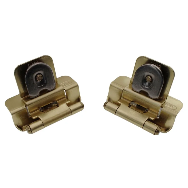 Pair Amerock Double Demountable Hinges 3/8" Inset Golden Champagne BPR8700BBZ