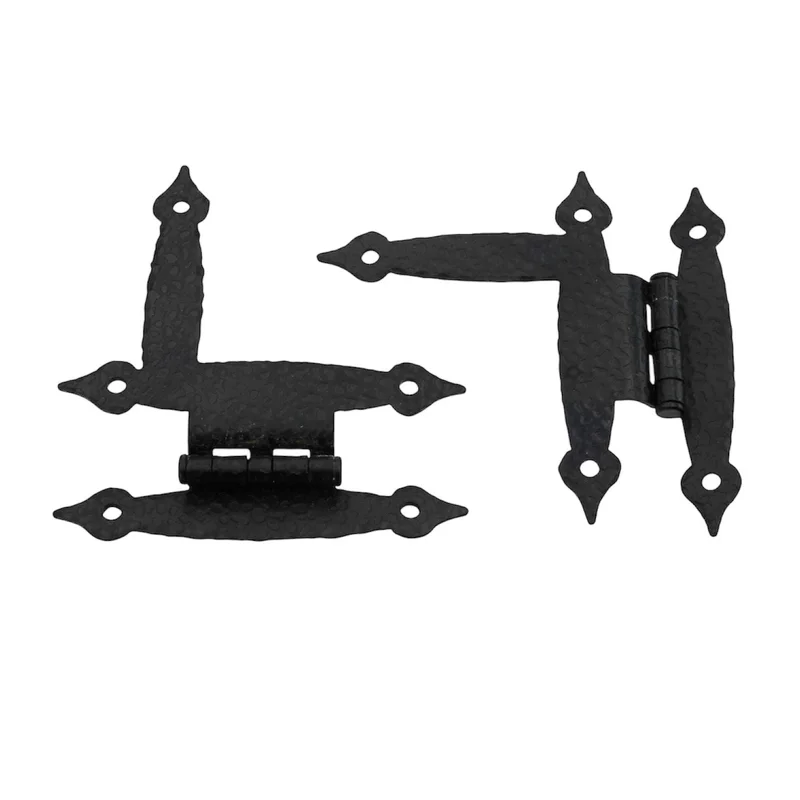 Pair Amerock Hammered, Spade Tip Colonial Black 3/8" Offset "HL" Hinge BP1622-CB
