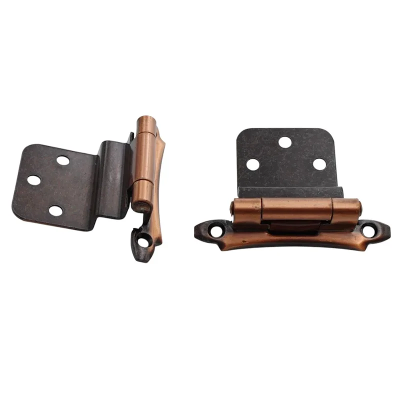Pair Amerock Imperia 3/8" Inset Hinges Self-Closing Satin Copper BP7928-41