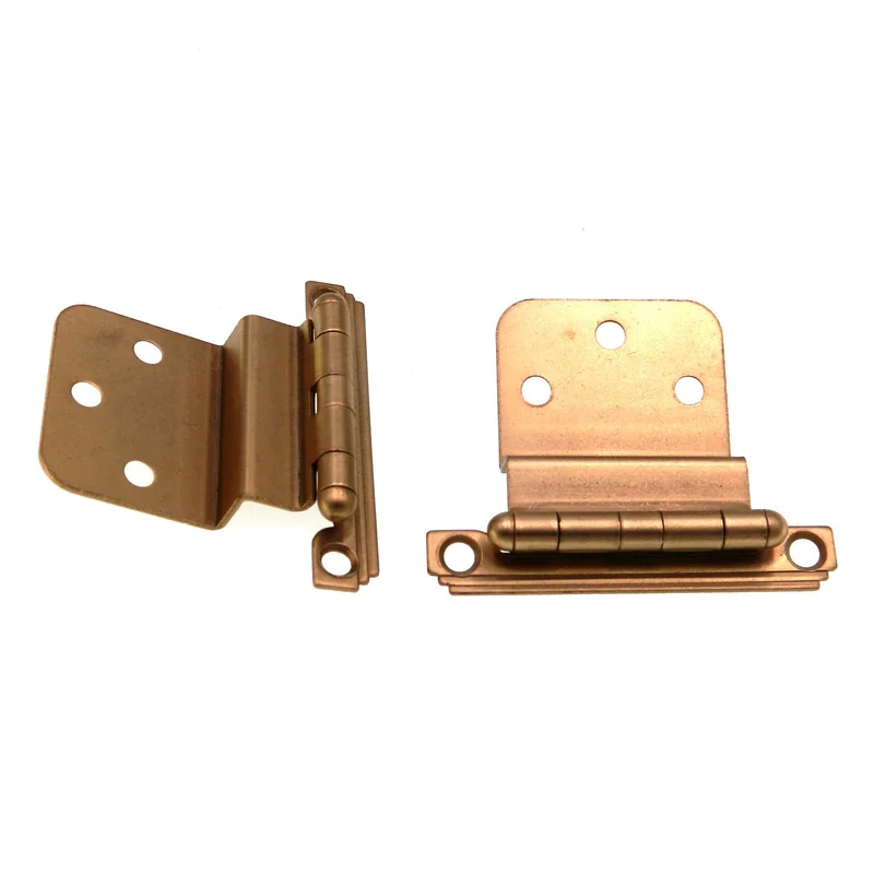Pair Amerock Merit Dull Bronze 3/8" Inset Art Deco Hinges Non Self-Closing BP1535-10