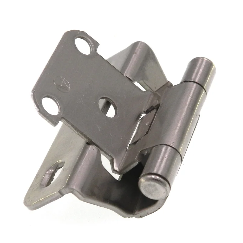 Pair Amerock Satin Nickel Partial Wrap 1/4" Overlay Cabinet Hinges BPR7566G10