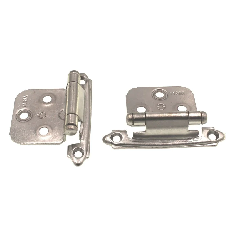 Pair Amerock Satin Nickel Variable Overlay Face Mount Cabinet Hinges BPR3429G10
