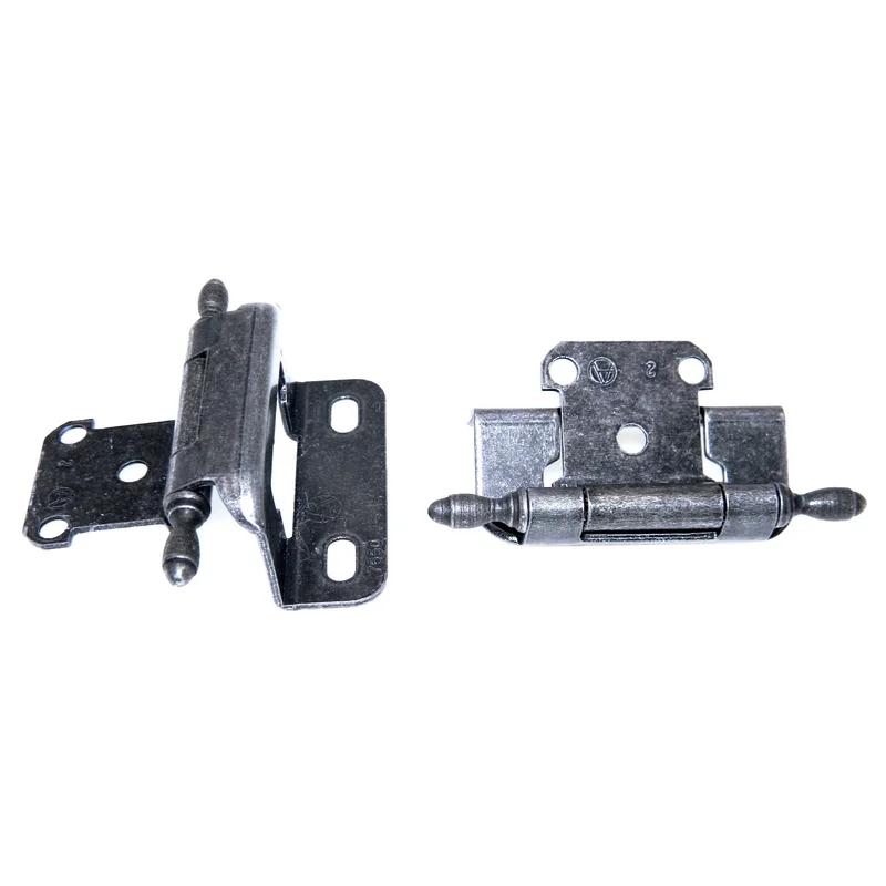 Pair Amerock Wrought Iron Wrap Hinges 1/2" Overlay T1 Tip Self-Closing BP7550T1WI