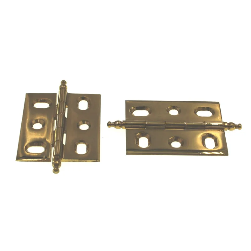 Pair Belwith Solid Brass 2" Mortise Cabinet Butt Hinges Minaret Tip P8290-3