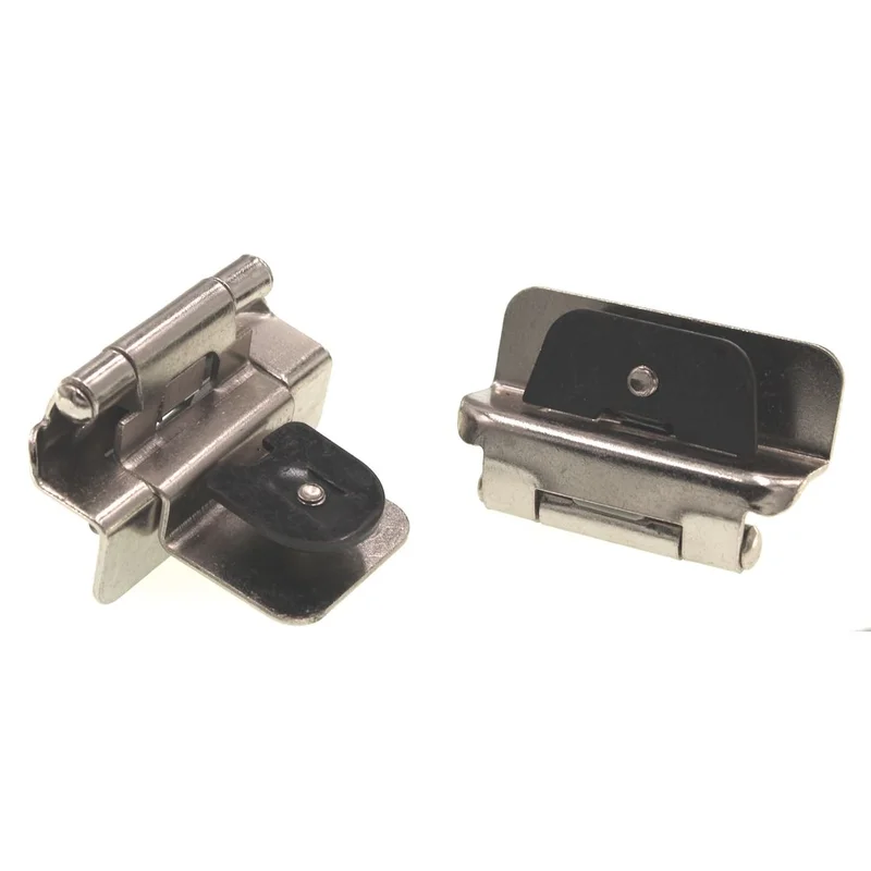 Pair Hickory Hardware Double Demountable Hinge 3/8" Inset Satin Nickel P5312-SN