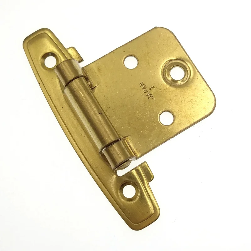 Pair Hickory Hardware P296-SB Satin Brass Variable Overlay Cabinet Hinges
