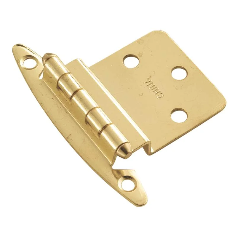 Pair Hickory Hardware Polished Brass 3/8" Inset Hinges Non Self-Closing P140-3