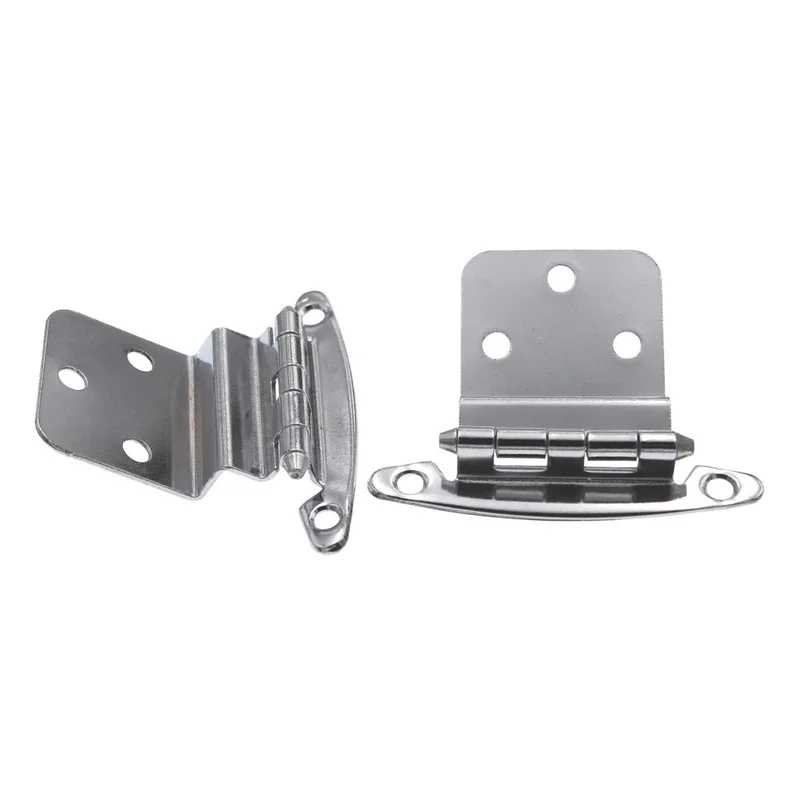 Pair Hickory Hardware Polished Chrome 3/8" Inset Hinges Non Self-Closing P140-26
