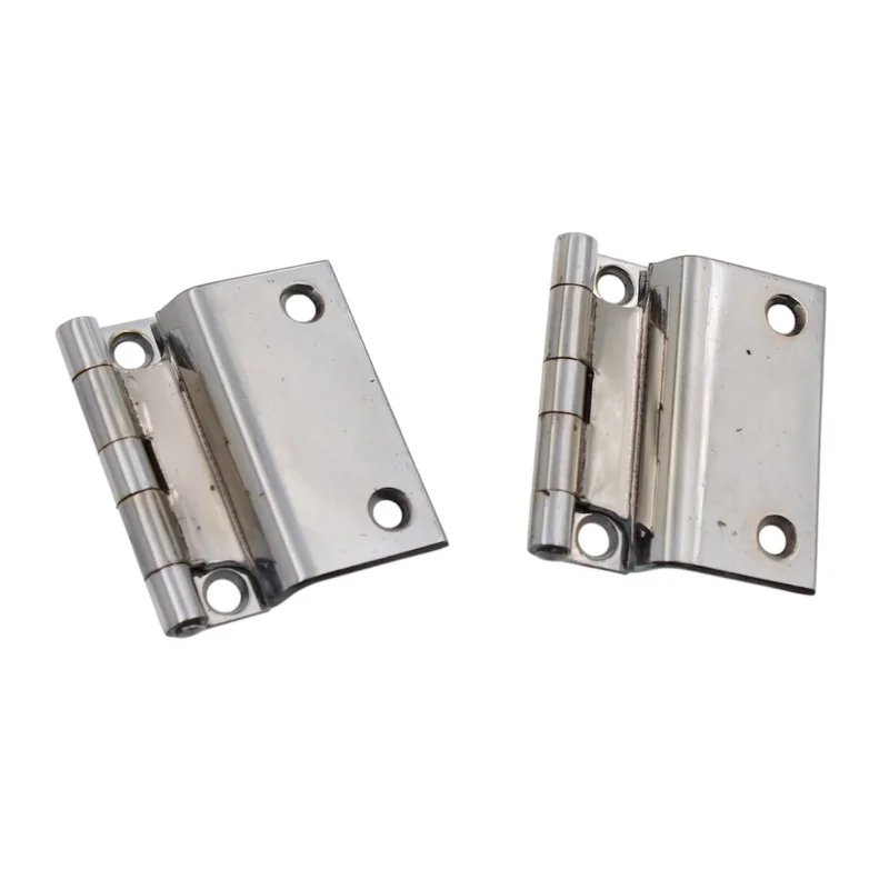 Pair Lawrence Brothers Chrome 3/8" Offset Surface Cabinet Hinges SC1222-CHR