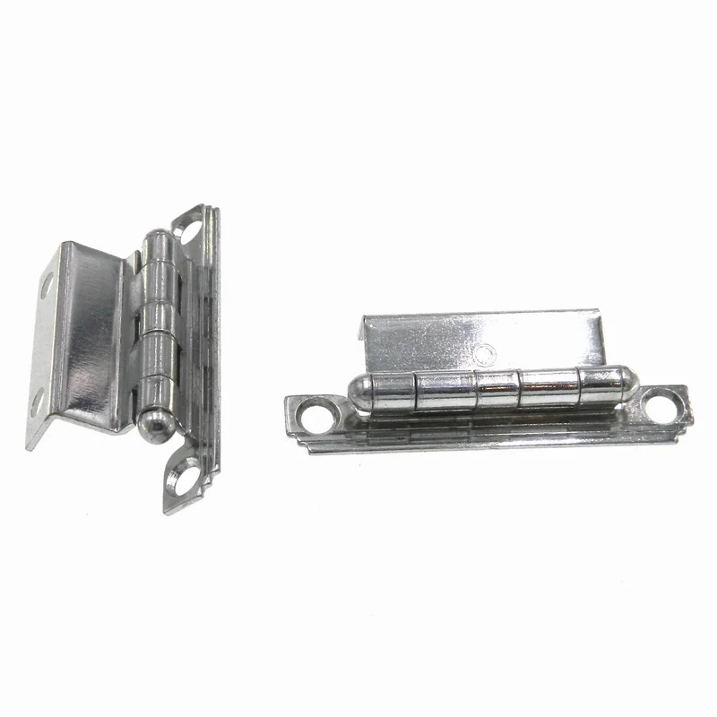 Pair of Amerock Art Deco Polished Chrome Hinges 3/8" Inset or More Non Self-Closing E7610