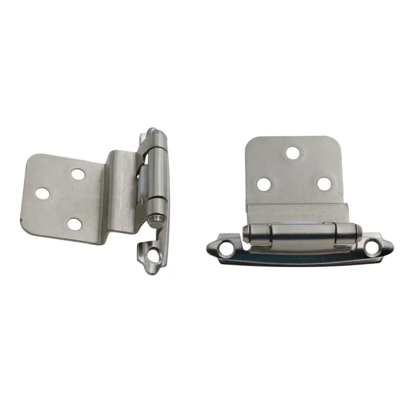 Pair of Amerock BP3428-G10 Satin Nickel Self-Closing 3/8" Inset Cabinet Hinges