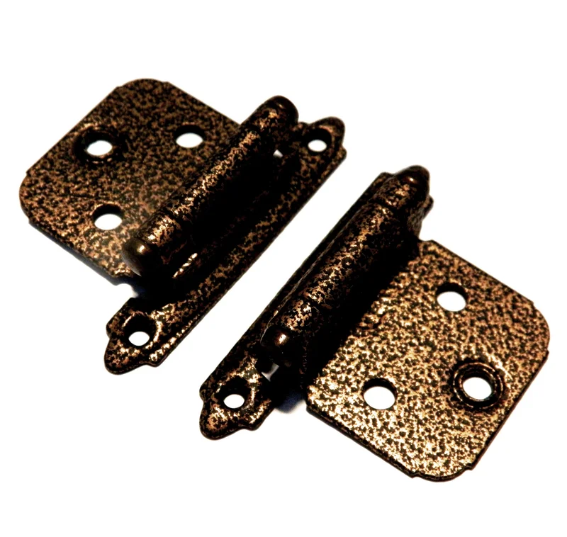 Pair of Amerock BP7139-HBZ Hammered Bronze Self-Closing Variable Overlay Hinges
