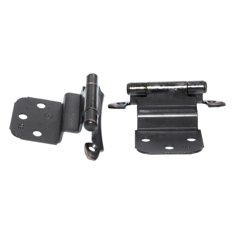 Pair of Amerock BP7928-ORB Self-Closing Face Mount 3/8" Inset Bronze Hinges