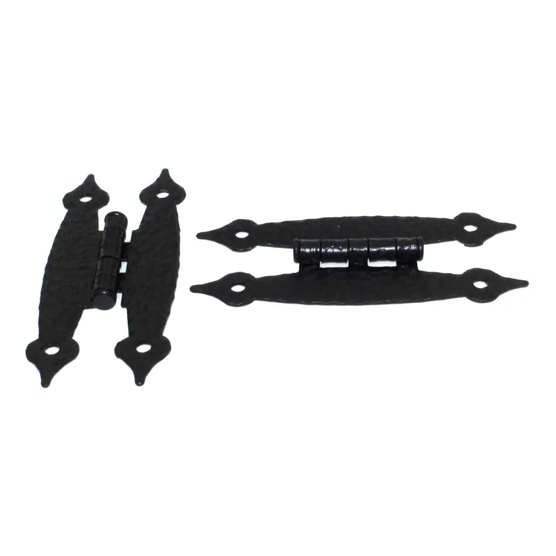 Pair of Amerock Colonial Black Flush Surface "H" Cabinet Hinges BP3404-CB
