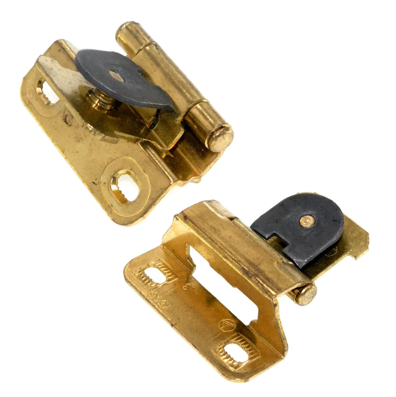Pair of Amerock Demountable Cabinet Hinge 1/4" Overlay Polished Brass BP8715-3