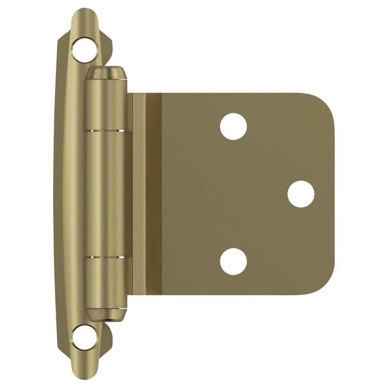 Pair of Amerock Golden Champagne Reverse Bevel Hinges Self-Closing BPR7630BBZ